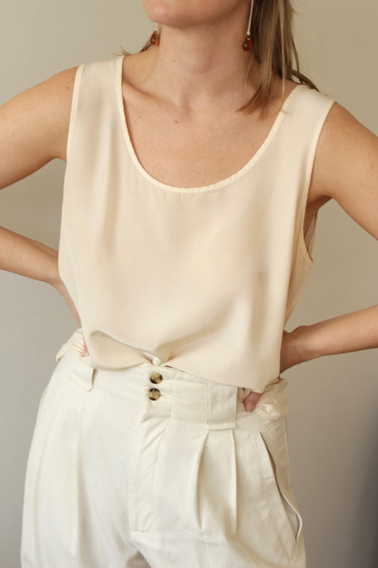 Ivory Silk Tank Top
