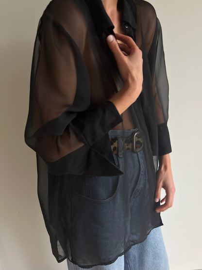 Vintage Sheer Onyx Blouse
