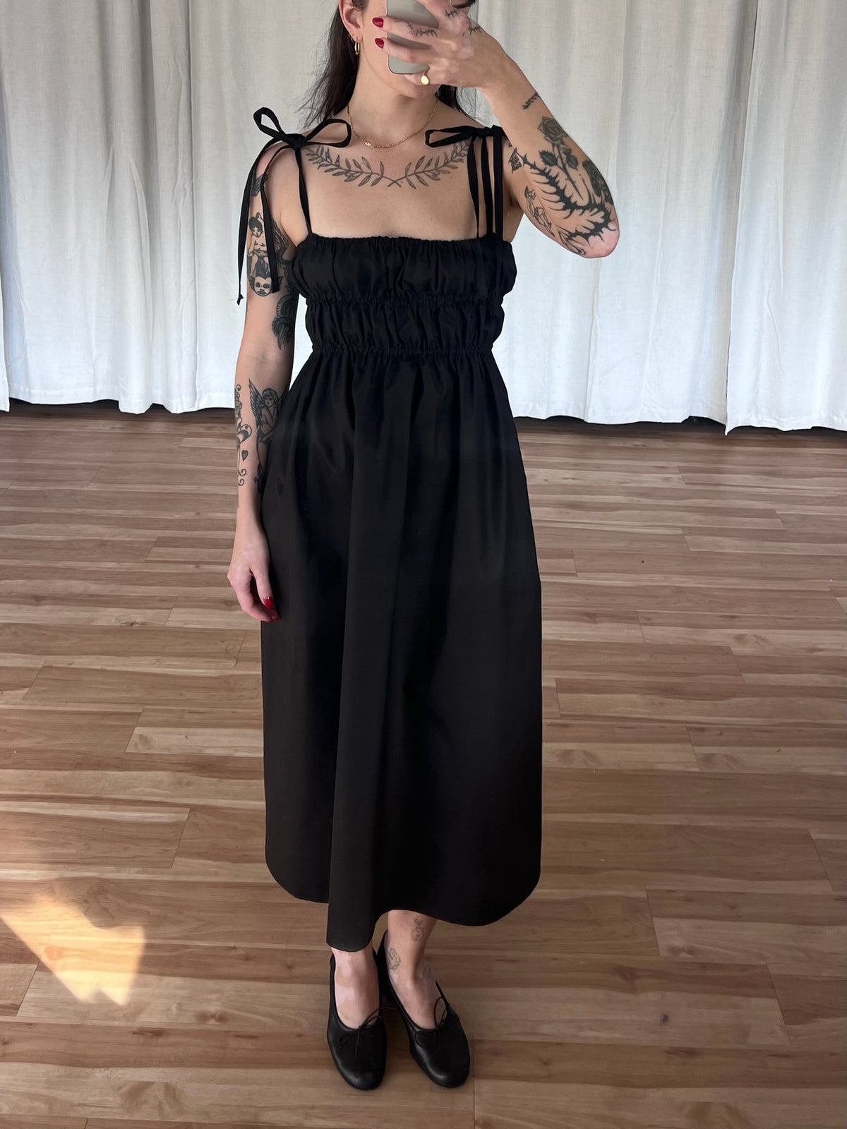 Gathered Bustier Midi Dress