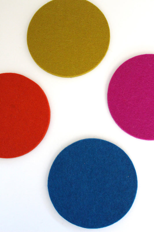 Wool Felt Round Coaster Set