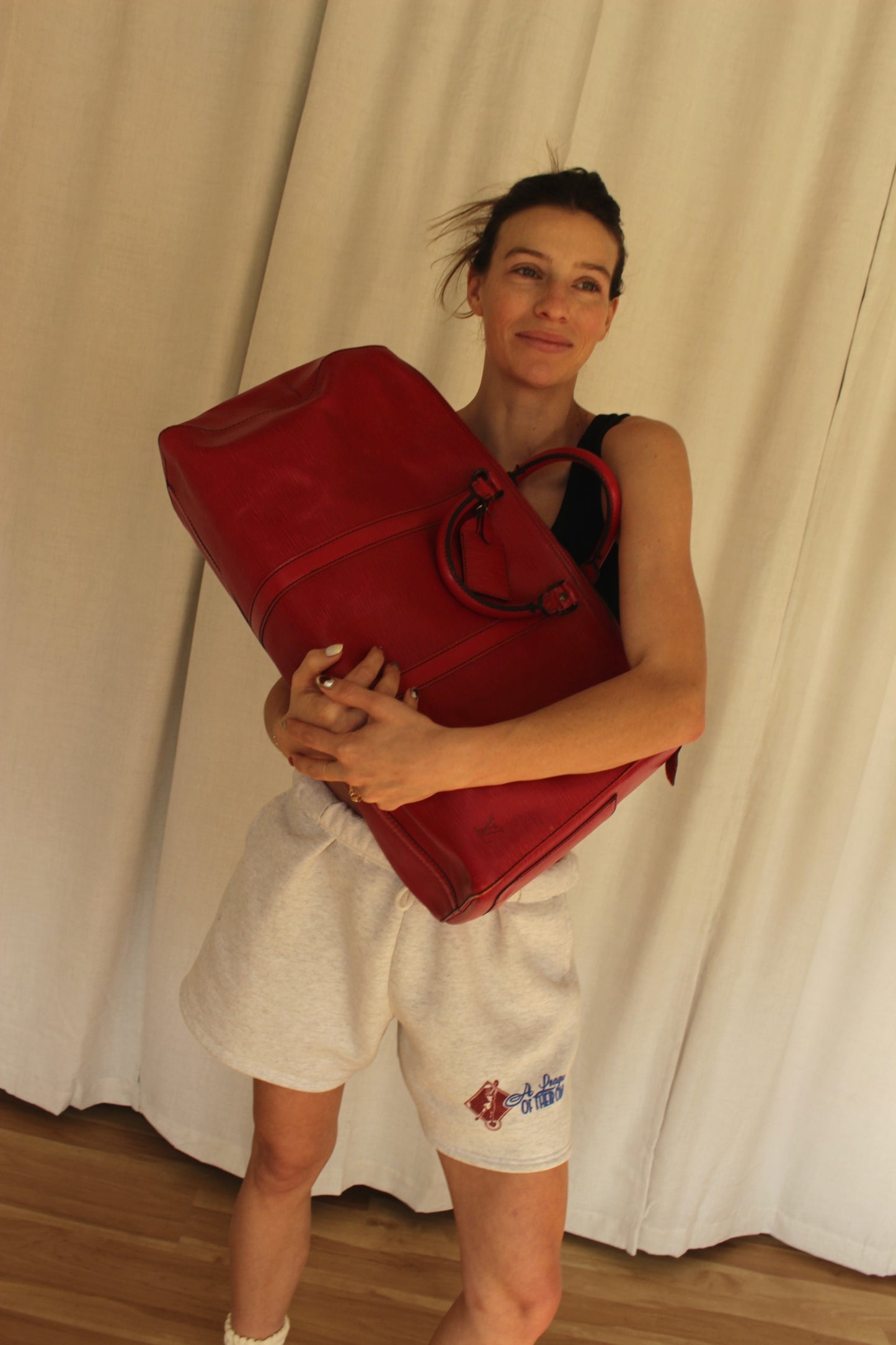 Louis Vuitton Epi Red Leather Keepall Duffle