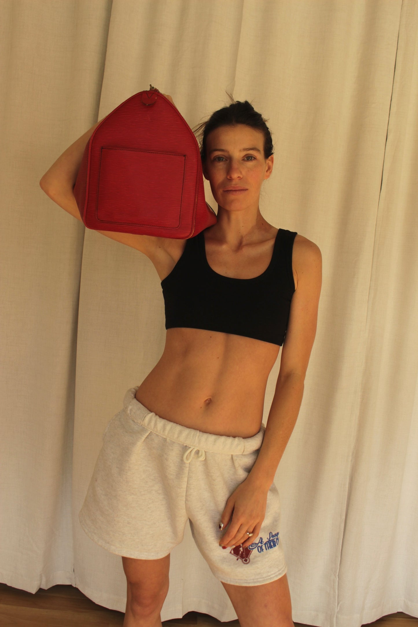 Louis Vuitton Epi Red Leather Keepall Duffle