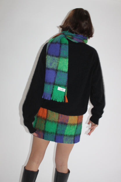 Rare Favorite Vintage Plaid Wool Mini Skirt & Scarf Set