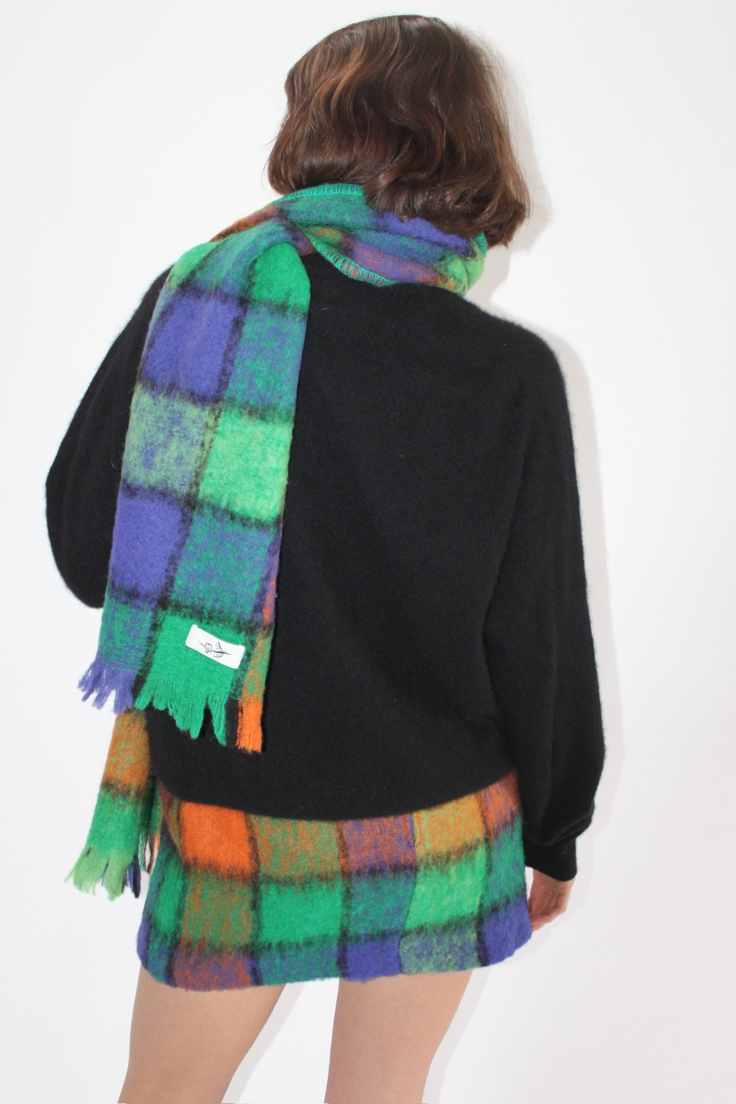 Rare Favorite Vintage Plaid Wool Mini Skirt & Scarf Set