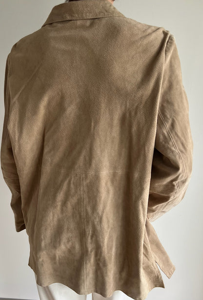 Vintage Taupe Suede Tunic Shirt Jacket