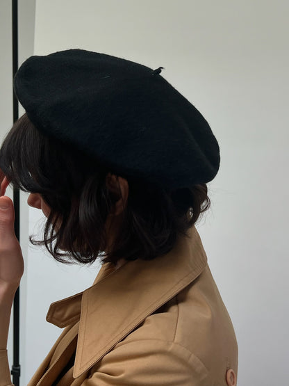 Vintage San Lorenzo Onyx Wool Beret