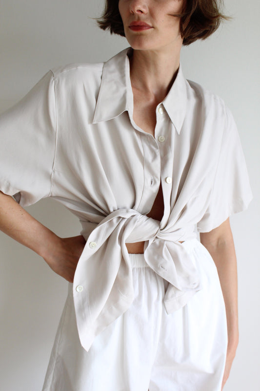 Vintage Ecru Silk Blouse