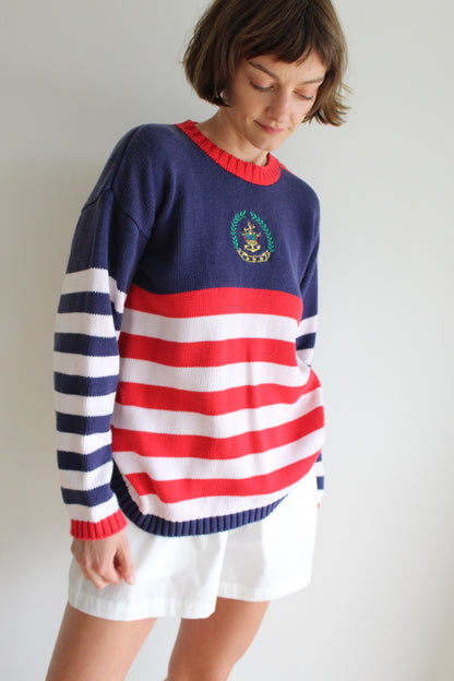 Vintage Nautical Striped Sweater