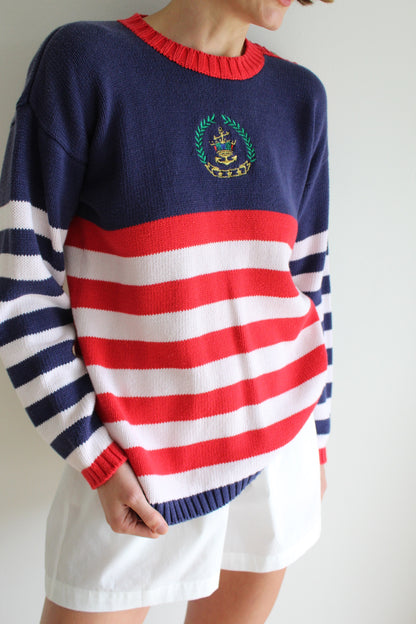 Vintage Nautical Striped Sweater