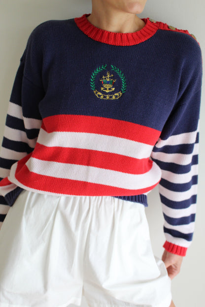 Vintage Nautical Striped Sweater