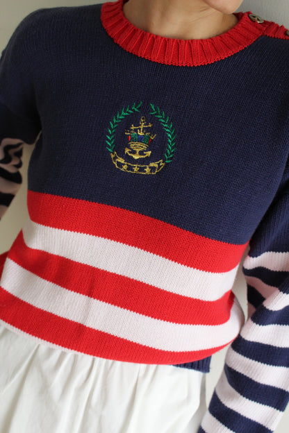 Vintage Nautical Striped Sweater