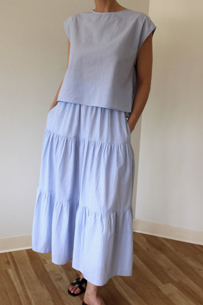 MiMi Pinstripe Cotton Skirt