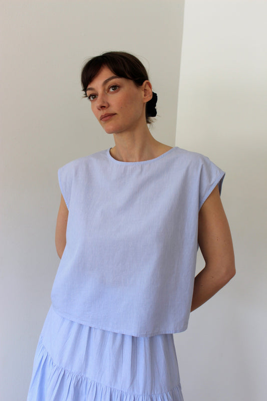 Zay Pinstripe Cotton Top