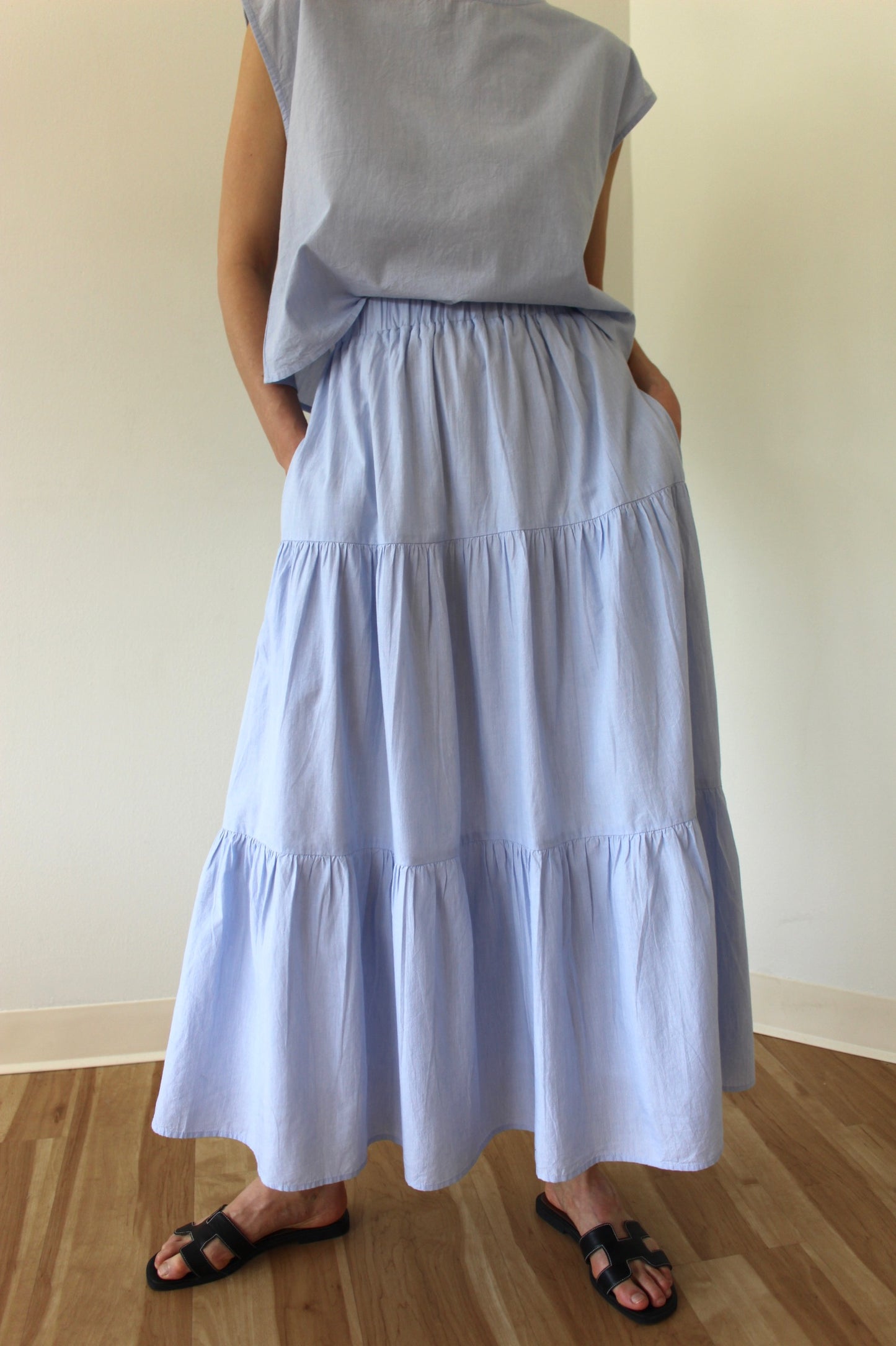 MiMi Pinstripe Cotton Skirt