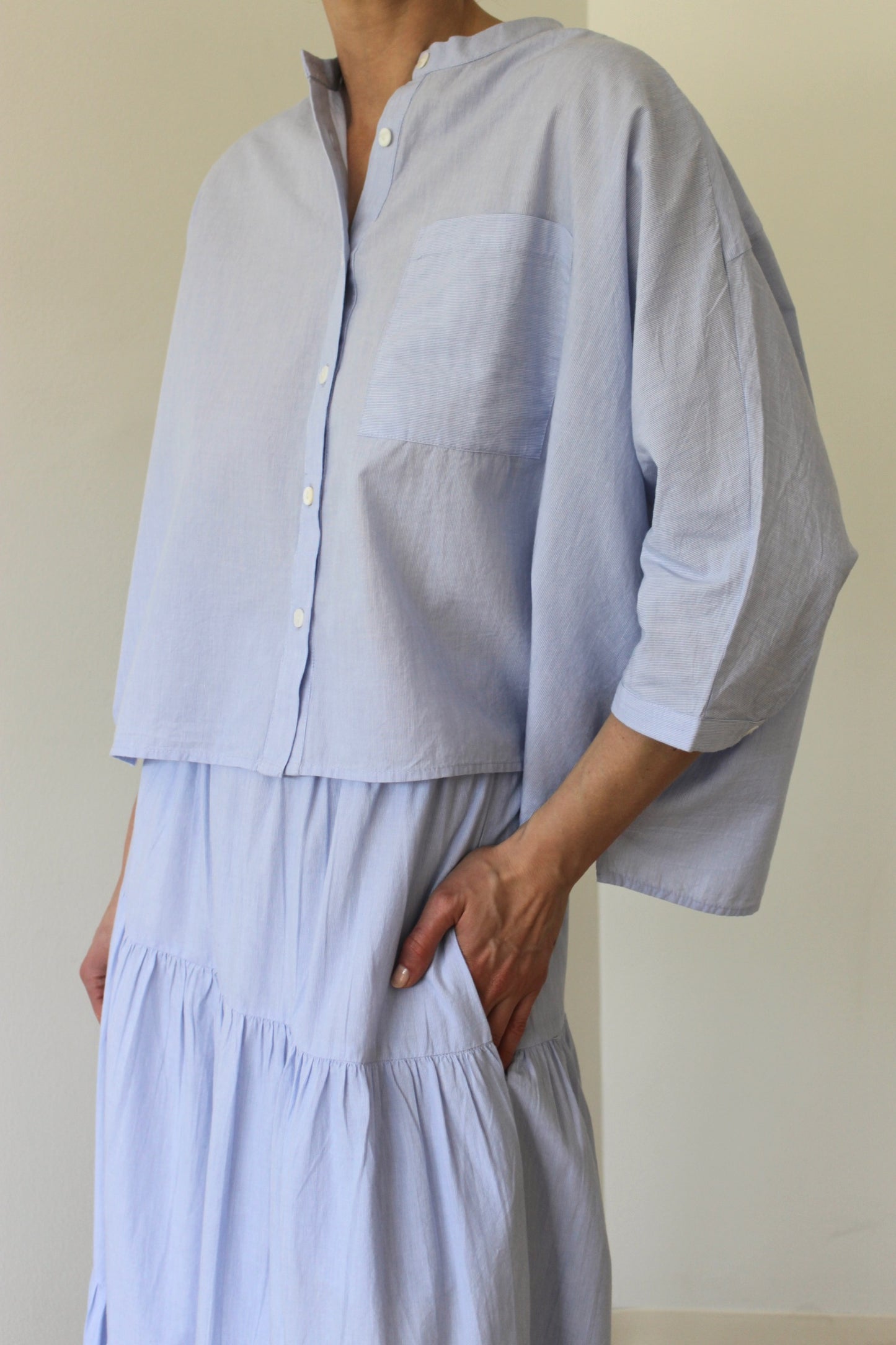 Adrian Pinstripe Cotton Top