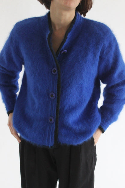 Vibrant Vintage Cobalt Angora Cardigan