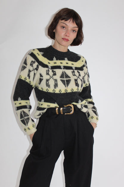 Vintage Italian Wool Nordic Sweater