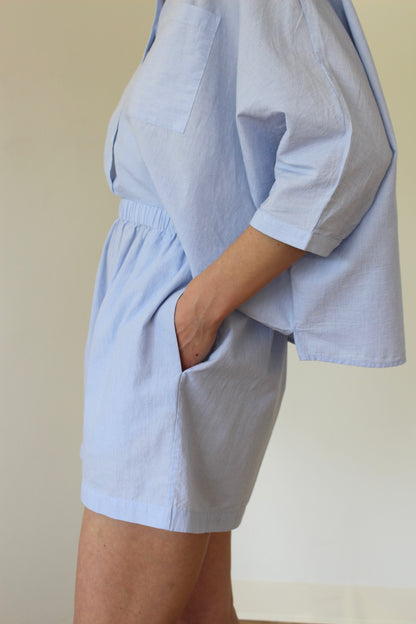 Dimitri Pinstripe Cotton Short