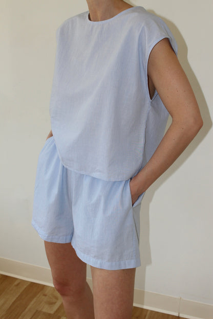 Zay Pinstripe Cotton Top