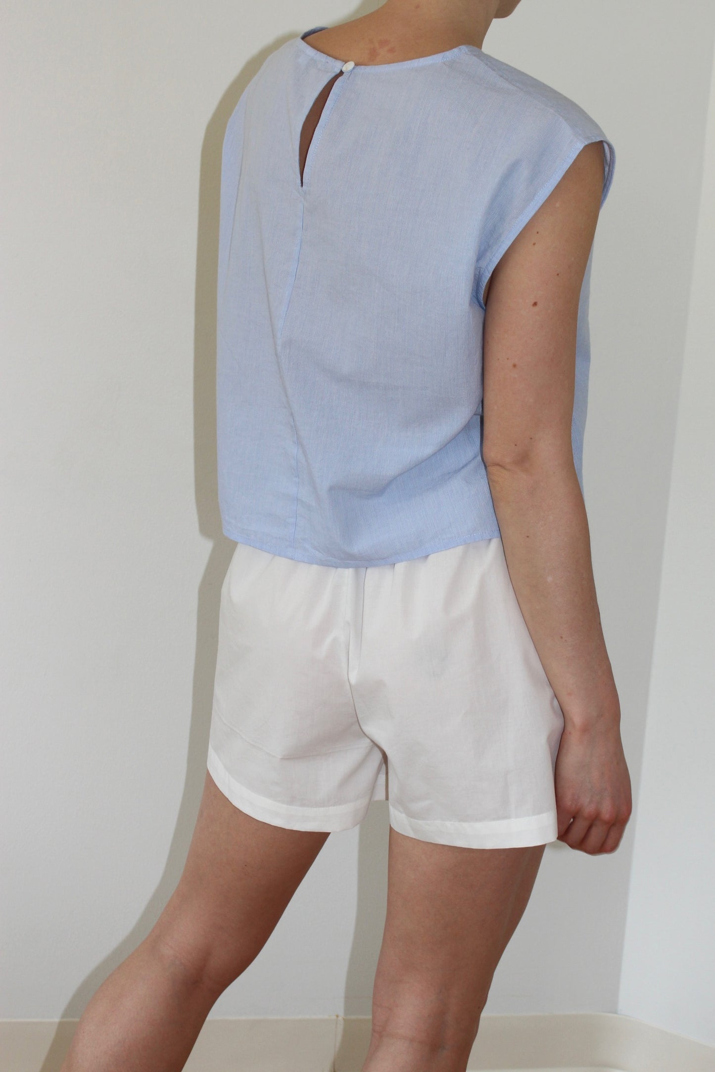 Zay Pinstripe Cotton Top