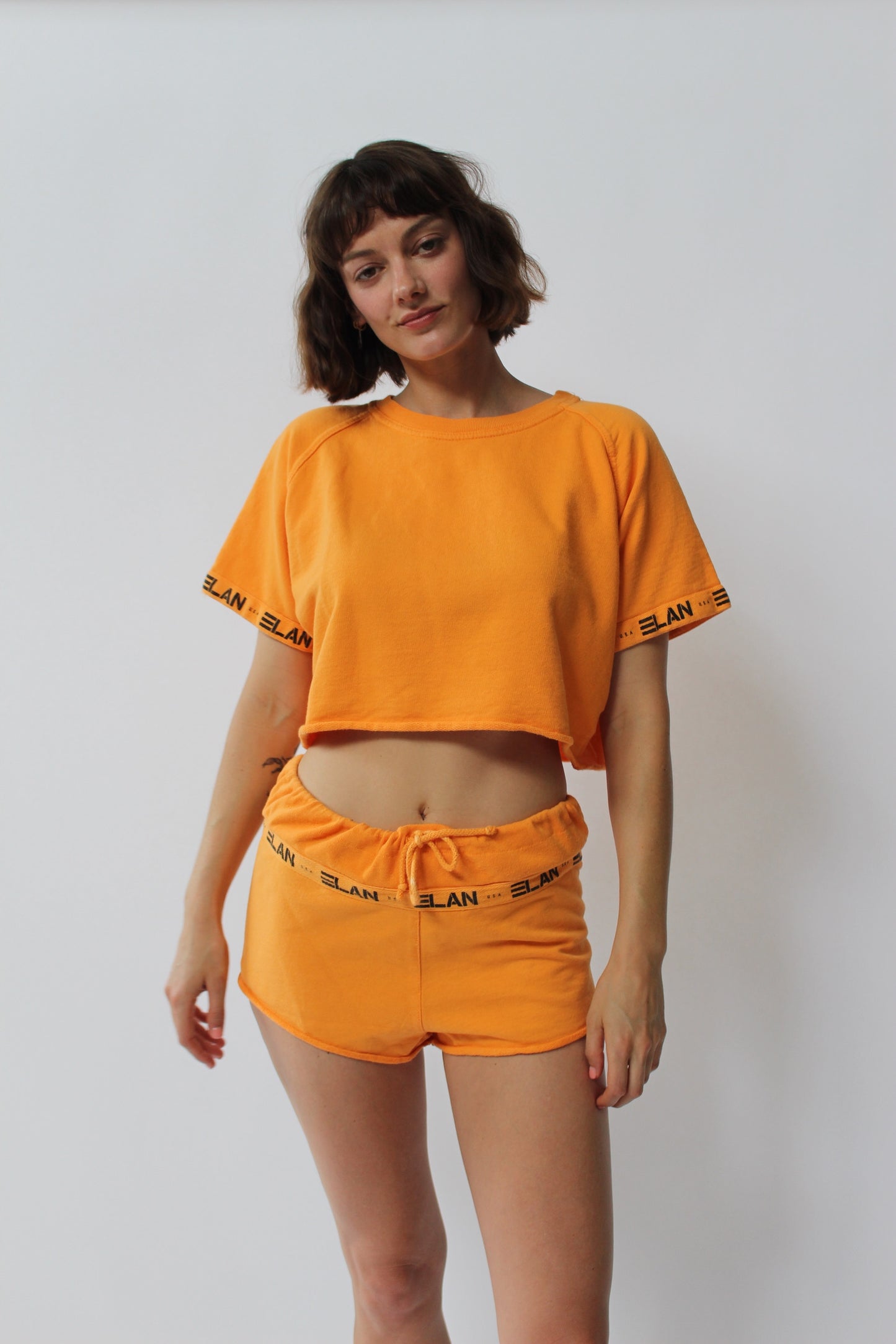 Vintage Citrus Cropped Short Set
