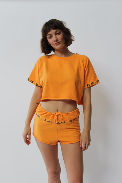 Vintage Citrus Cropped Short Set