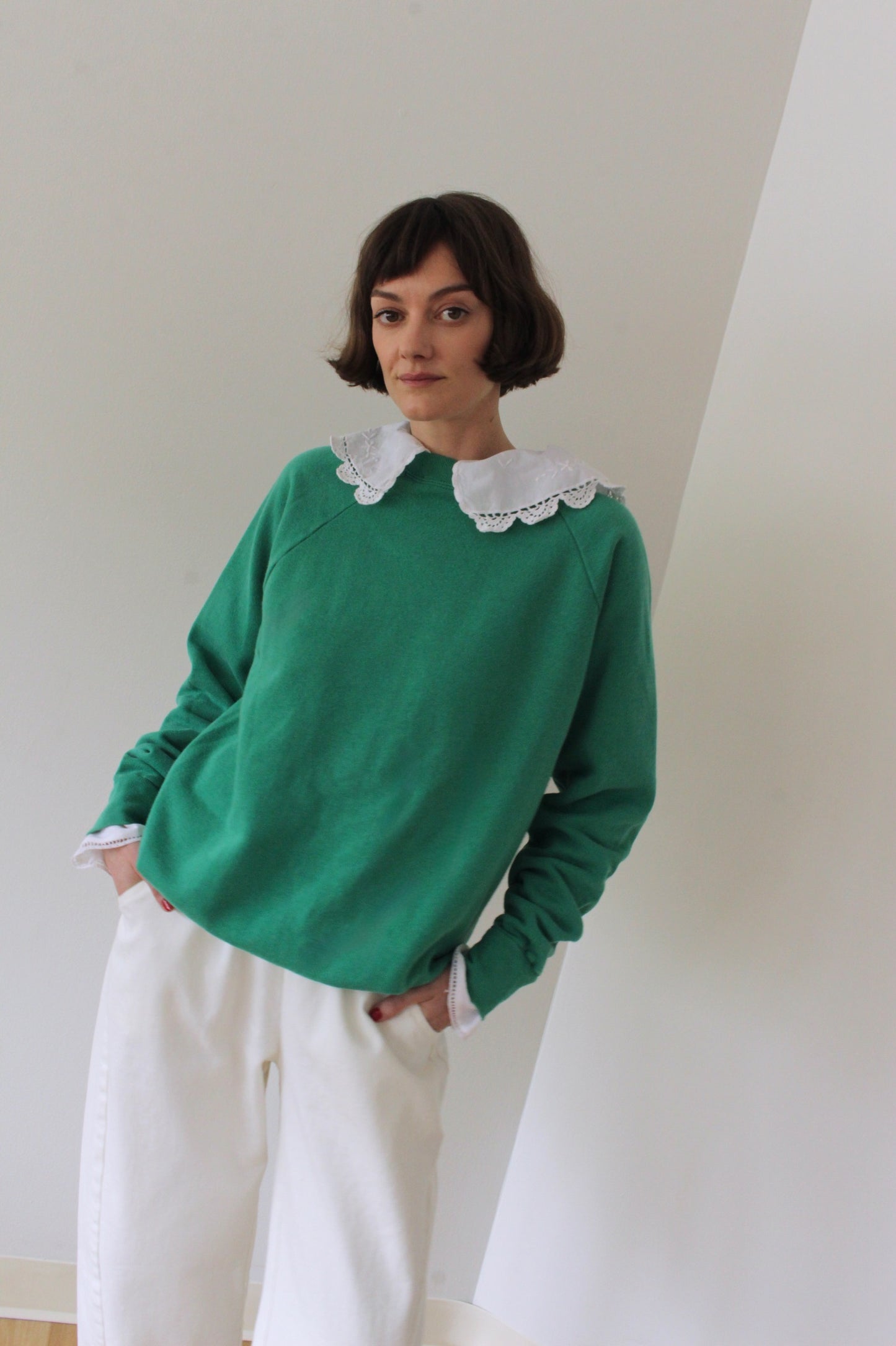 Reworked Vintage Collared Crewneck