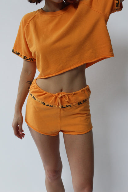 Vintage Citrus Cropped Short Set