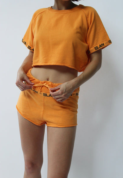 Vintage Citrus Cropped Short Set