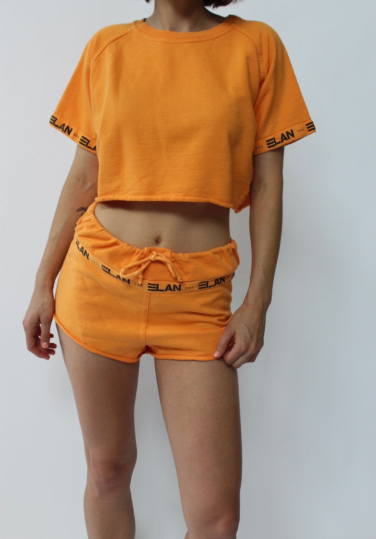 Vintage Citrus Cropped Short Set