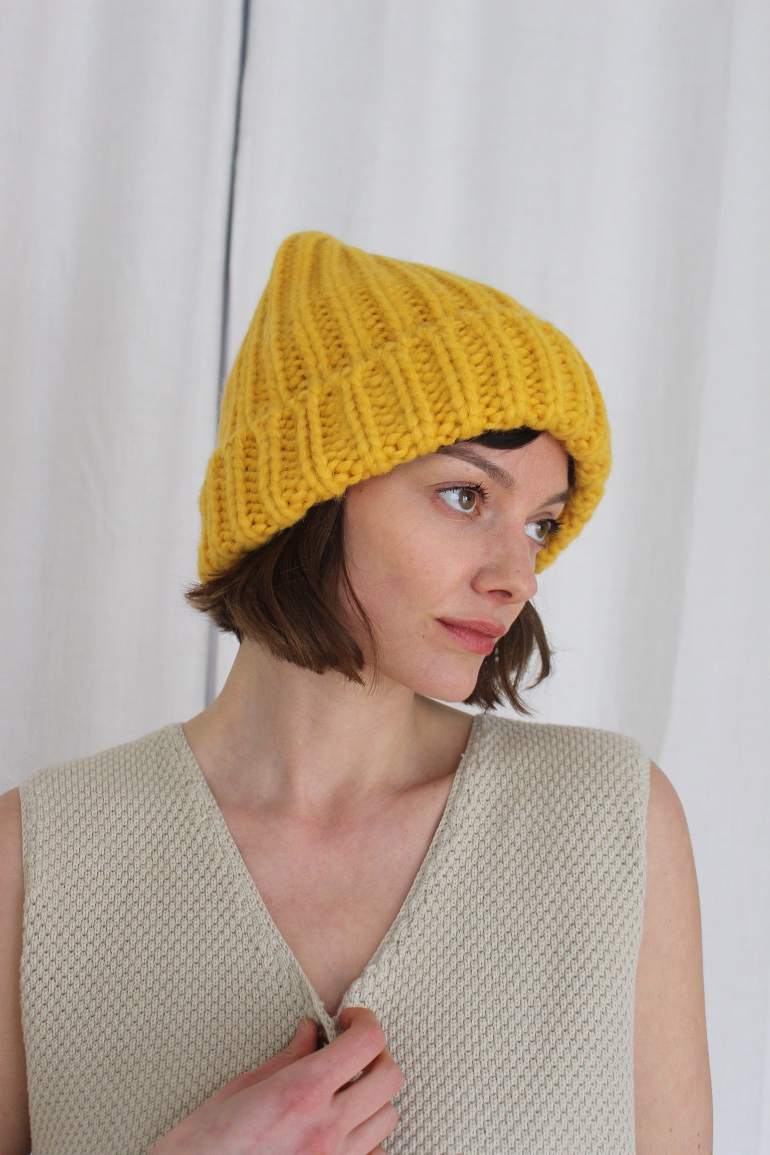 帽子 sol Hand-knitted Border Hat Frankie Knitted Alpaca Hat – NA NIN