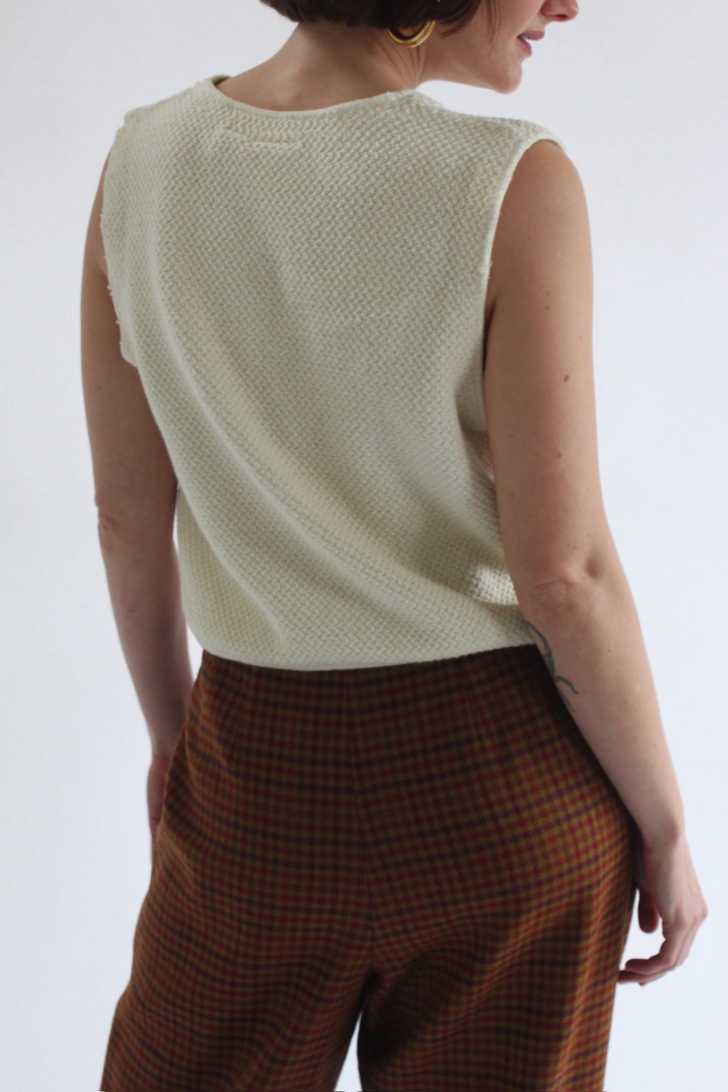 Vintage Boxy Knit Button Vest