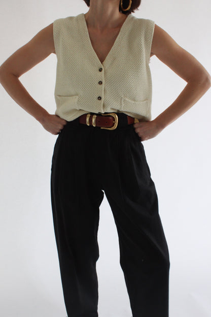 Vintage Boxy Knit Button Vest