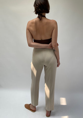 Vintage Oat Pleated Trousers
