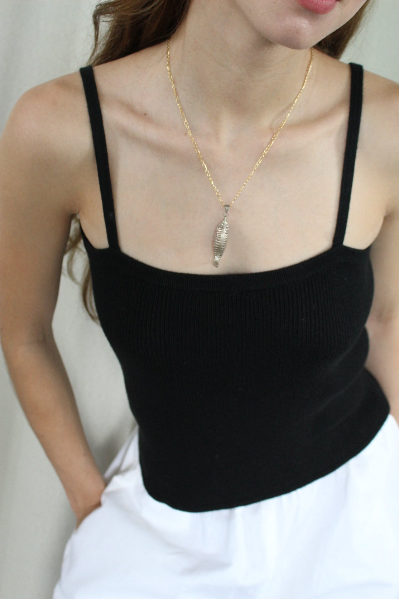 Vintage Sterling Silver Fish Pendant