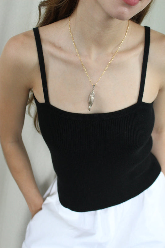 Vintage Sterling Silver Fish Pendant