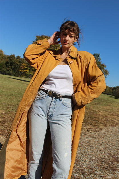 Amazing 90s Camel Suede Long Coat