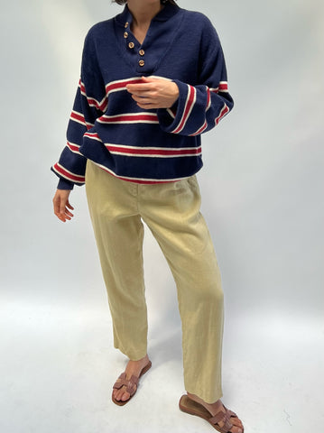Favorite Vintage Striped Knit Henley