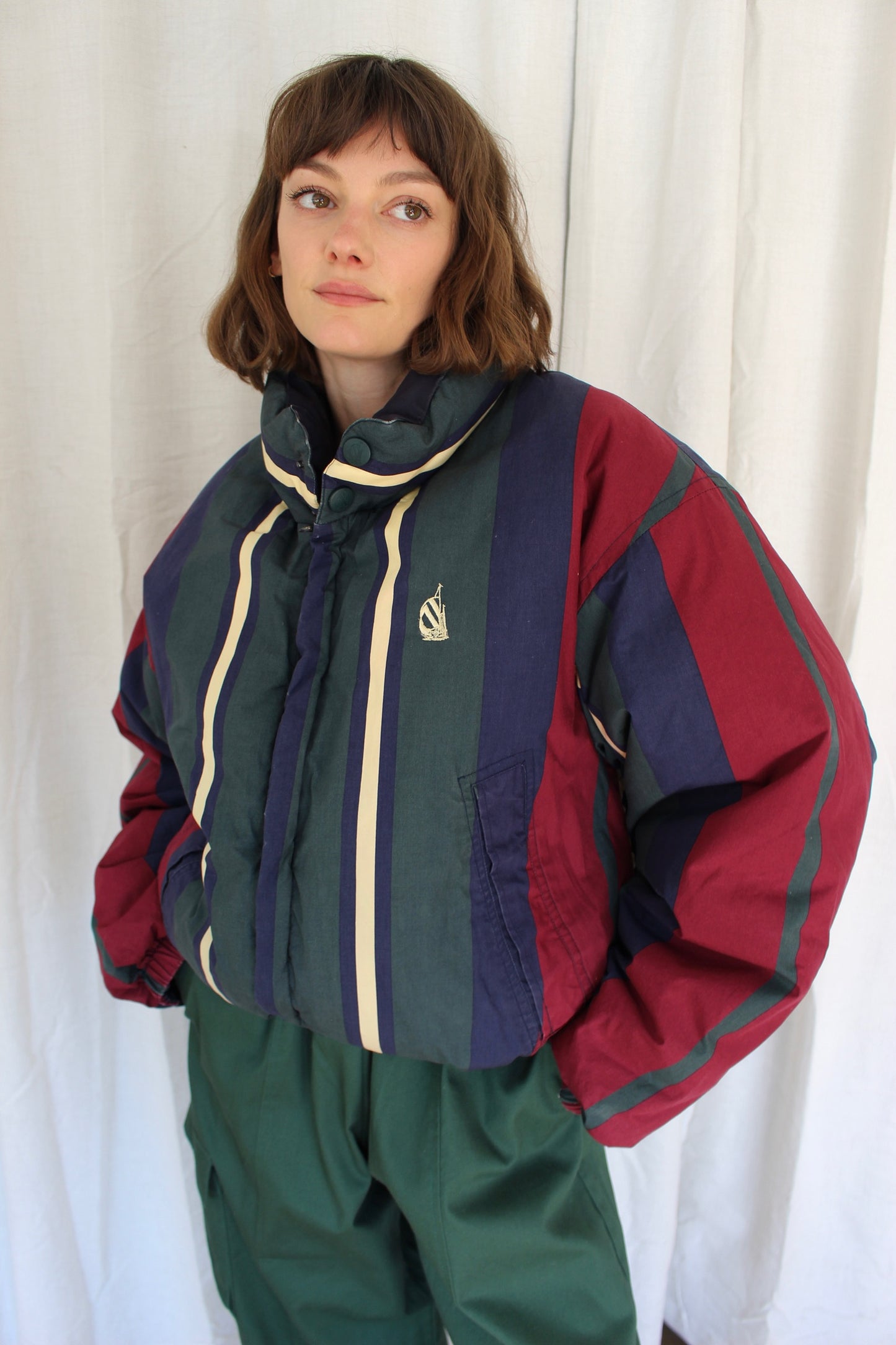 Favorite Vintage Nautica Striped Down Bomber