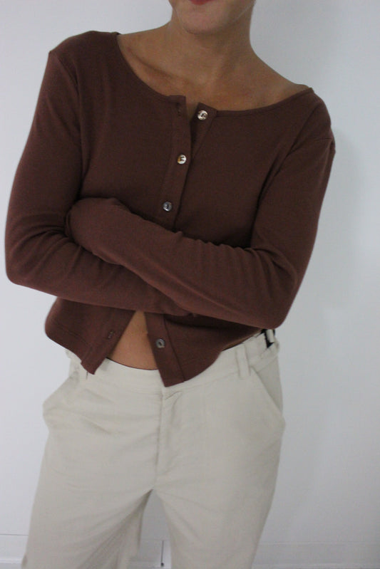 Relaxed Organic Rib Cardigan