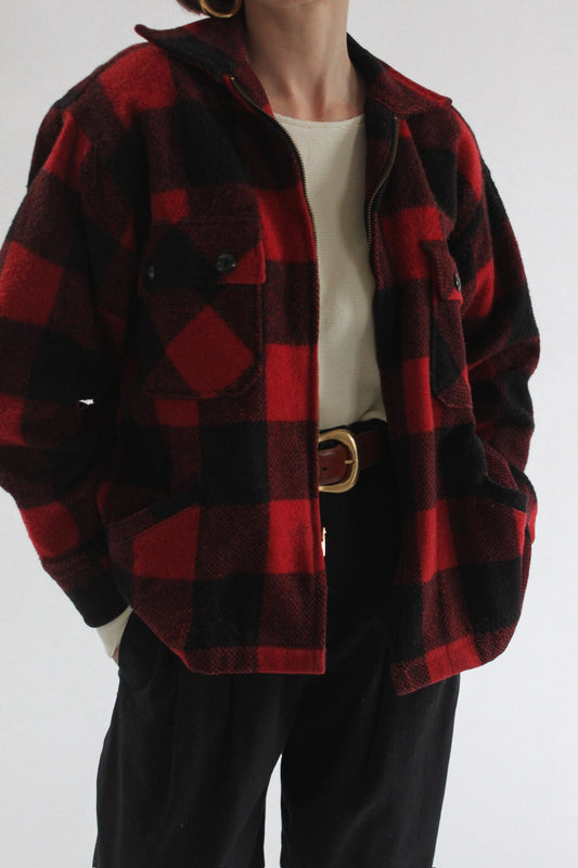 Favorite Vintage Buffalo Plaid Lightweight Wool Jacket