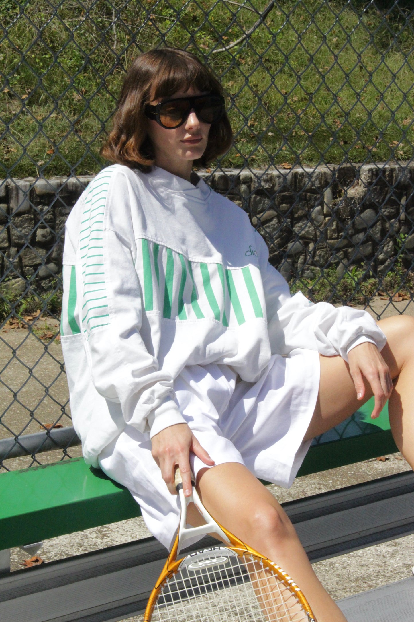 Favorite Vintage Diadora Green Striped Pullover