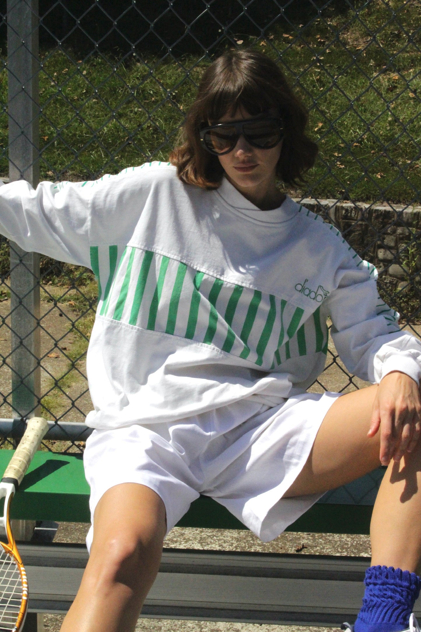Favorite Vintage Diadora Green Striped Pullover