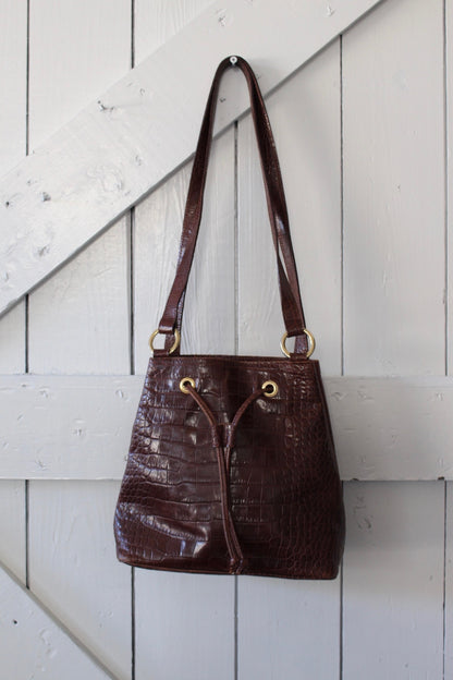 Beautiful Vintage Italian Embossed Leather Bag