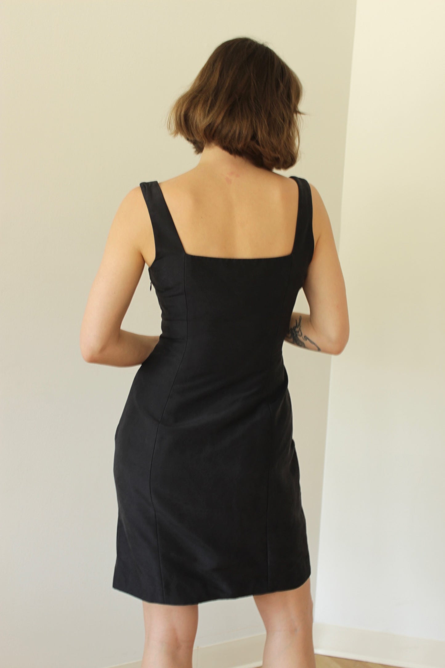90s Onyx Brushed Silk Dress