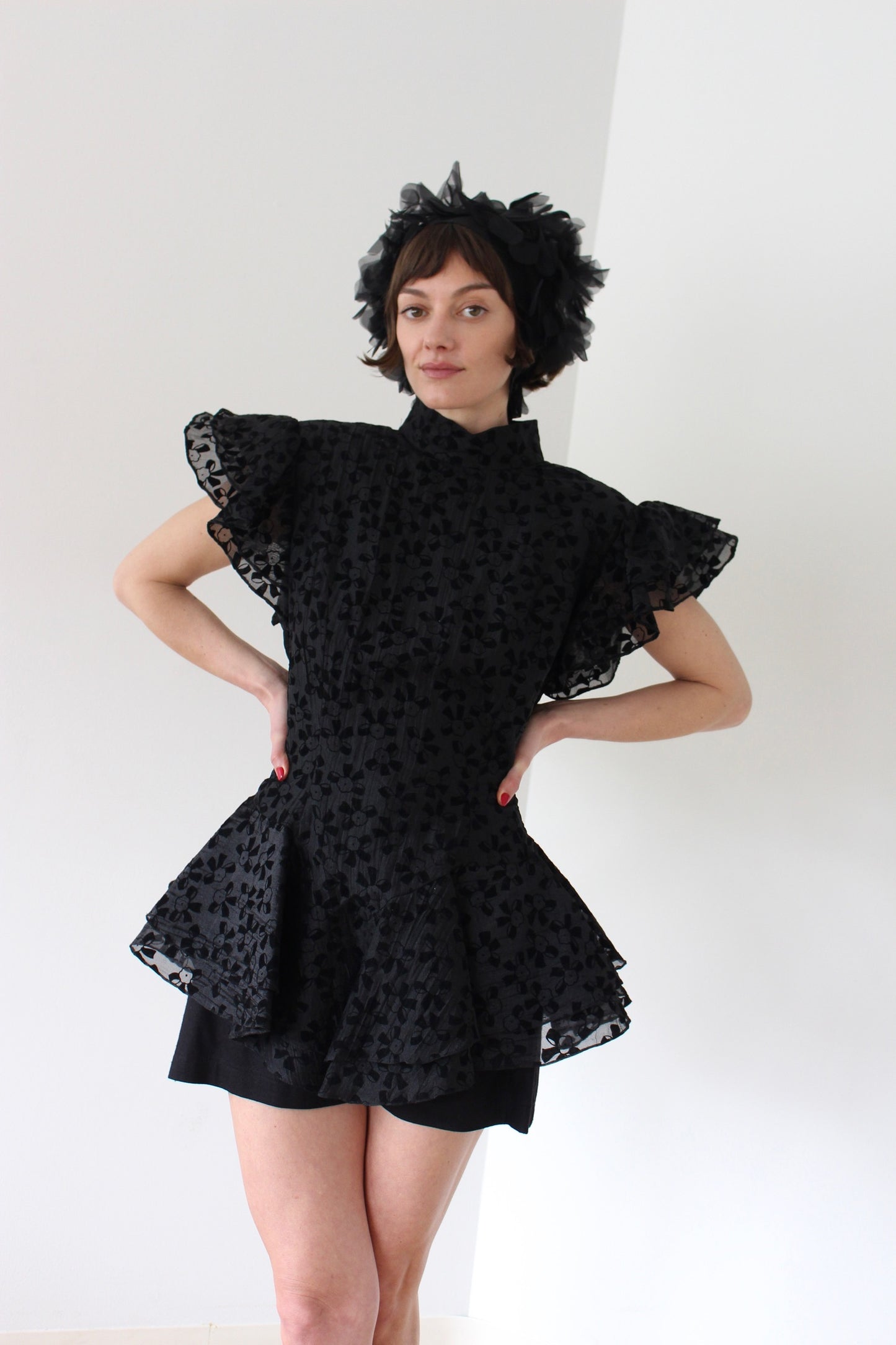 Vintage Lillie Rubin Ruffled Peplum Blouse