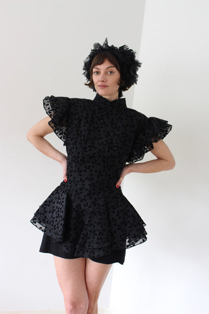 Vintage Lillie Rubin Ruffled Peplum Blouse
