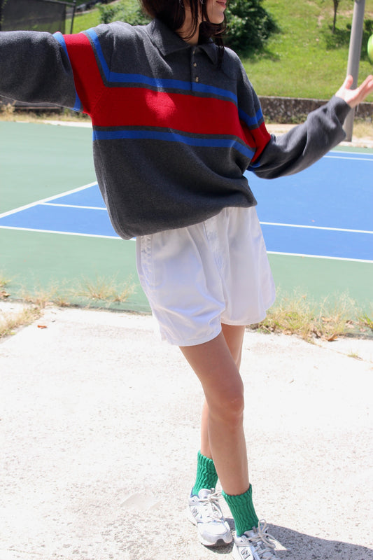 Favorite Vintage Charcoal Collared Knit Henley