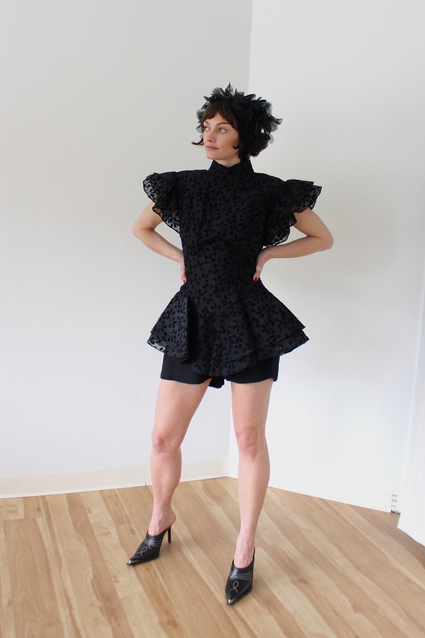 Vintage Lillie Rubin Ruffled Peplum Blouse
