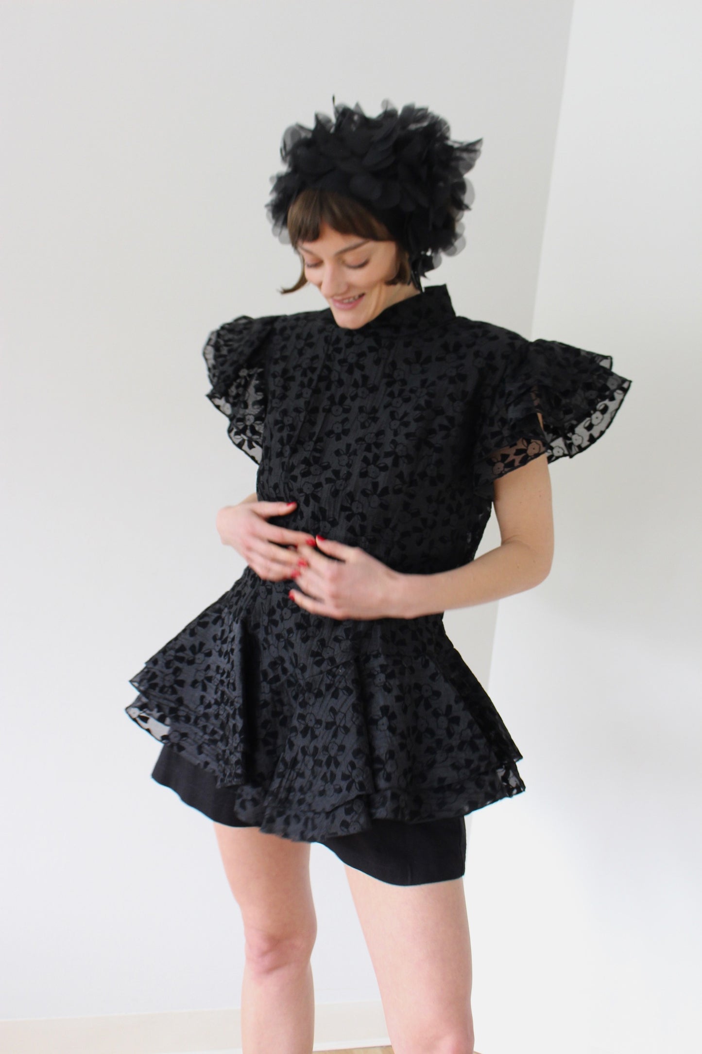 Vintage Lillie Rubin Ruffled Peplum Blouse